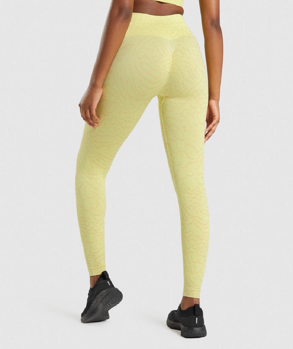 Leggins Gymshark Adapt Animal Seamless Mujer Amarillo | CO 2939NWY